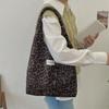 Stylish Large Capacity Suede Leopard Print Tote Bag For Women Versatile Bag Design