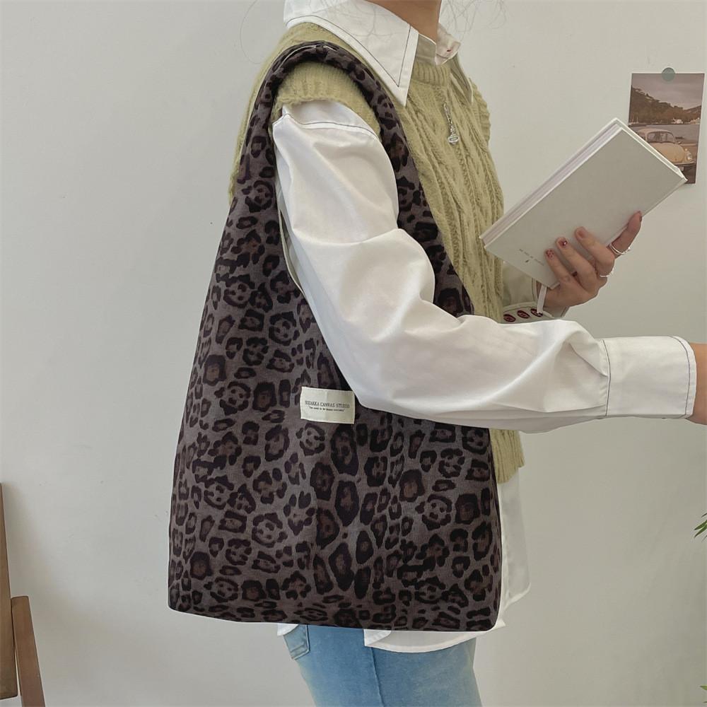 Stylish Large Capacity Suede Leopard Print Tote Bag For Women Versatile Bag Design