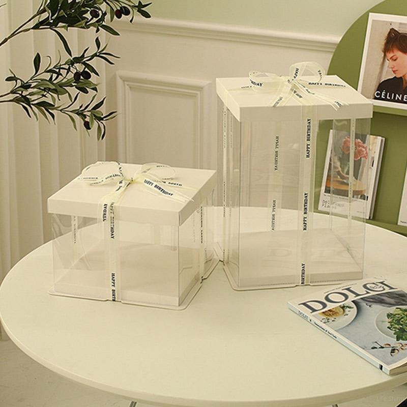 Transparent Packing Box Multi Color Birthday Wedding Valentine Favor Chocolate Cake Packaging Boxes Party Wrapping Supplies