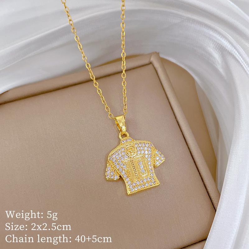 Copper Micro-Inlaid Cross Fashionable Light Luxury Temperament Gorgeous Full Diamond Necklace Female Versatile Collarbone Chain Titanium Steel