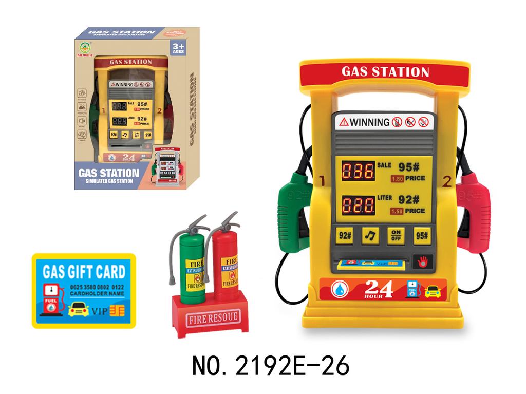 Kids Petrol Station Playset with Voice Prompt and Counting Function Die Cast Cars Steering Wheel Toy