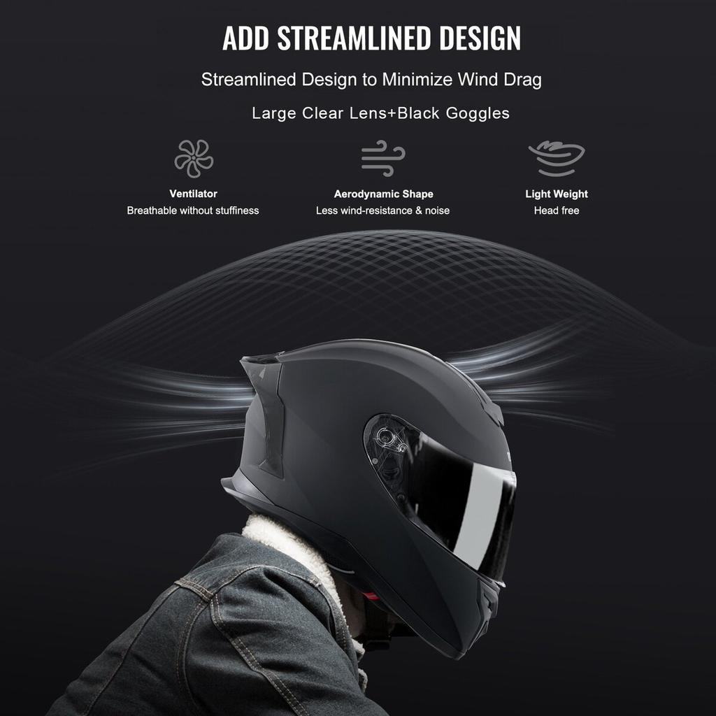 Full Face Motorcycle Helmet Motocross Helmet with Bluetooth Slot