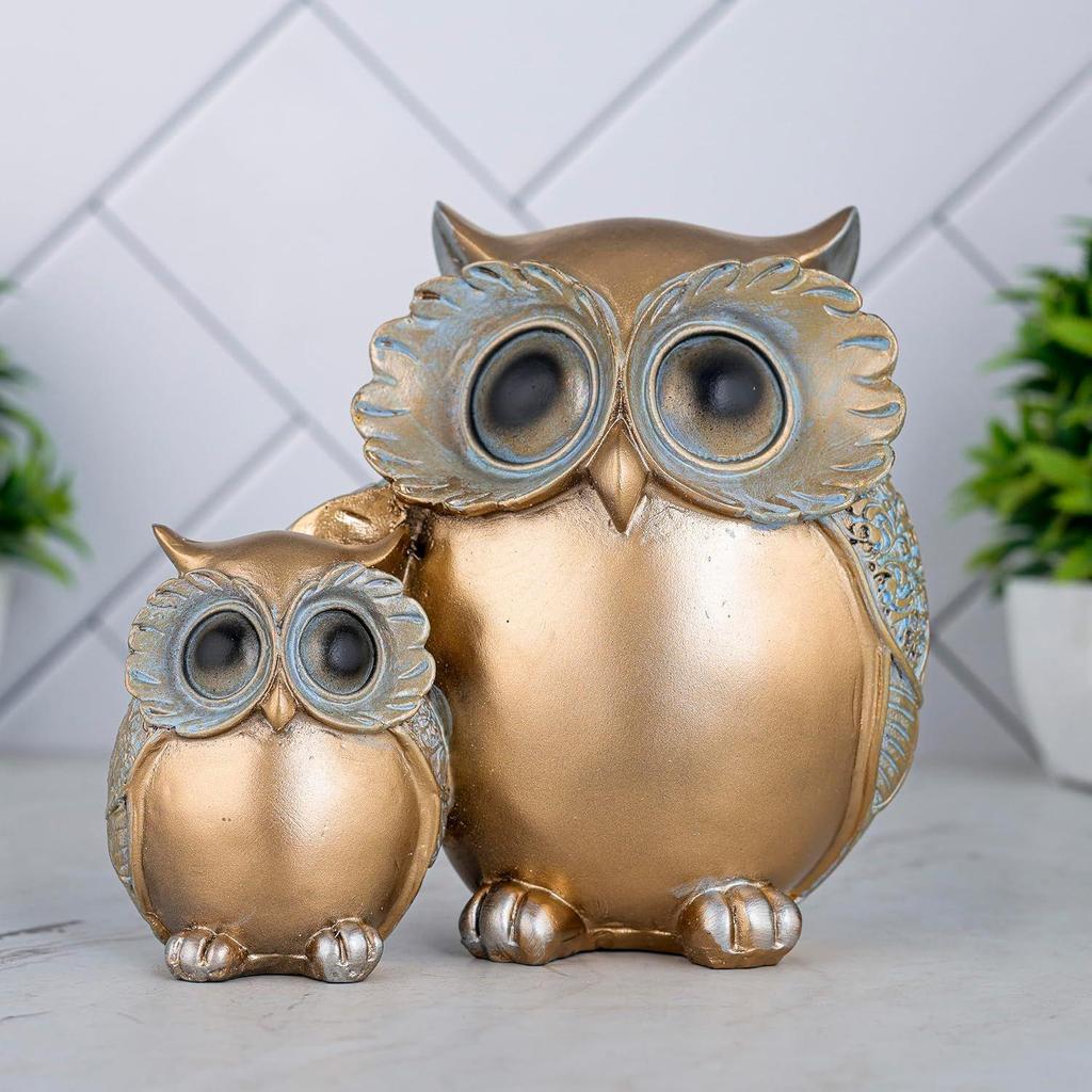 Owl Statue for Good Luck Showpiece Home Decor Items for Living Room and Gifts