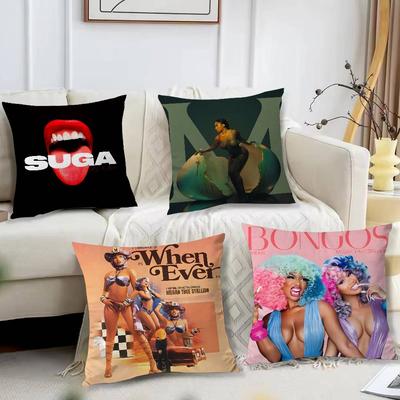 Sängerin M-Megan Thee S-Stallion Kissenbezug Muster Bedruckter Kissenbezug für Wohnzimmer Sofa Kissenbezug & Schlafzimmerdeko