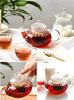 IwaiLoft Soothing Heat-Resistant Glass Teapot with Strainer, Insulated, for Two, Perfect for Black Tea, Fruit, Leaf, Flower, and Craft Teas, IL-SET192