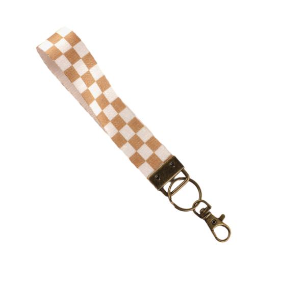 

Підвіска для брелока з картатим принтом, брелок-браслет на зап ястя зі штучної шкіри з швидкознімним пружинним кільцем, жіночий тримач для ключів