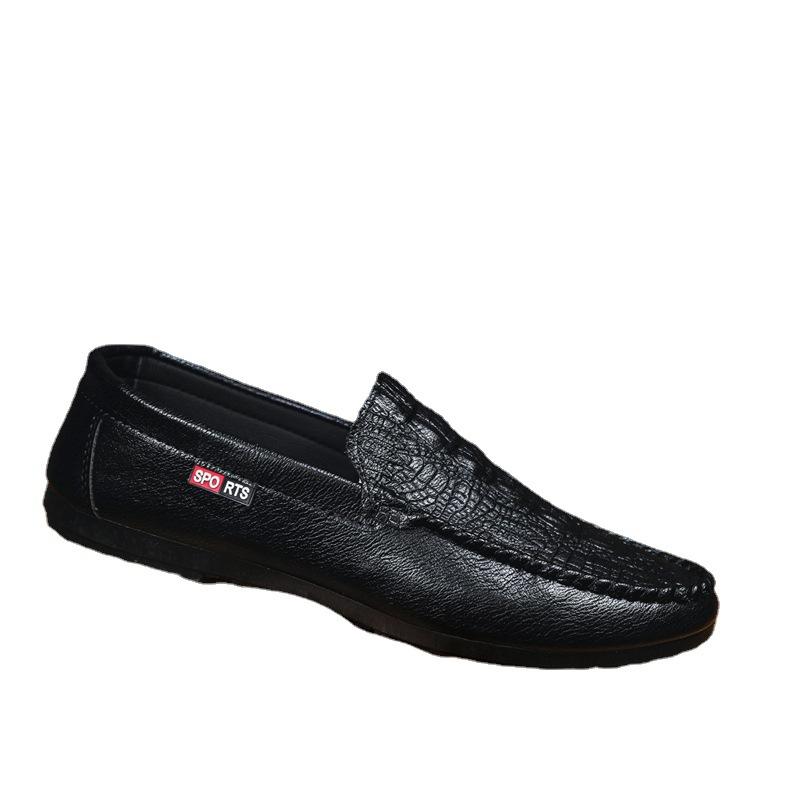 Summer One-Pedal Casual Trend Crocodile Pattern Beanie Shoes Men'S Versatile Lazy Loafers