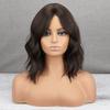 MISS WIG Fioletowa Falowana Syntetyczna Peruka z Włókna Odpornego na Ciepło dla Kobiet z Grzywką Czarno-Różowo-Brązowa Peruka Cosplay do Noszenia na Co Dzień