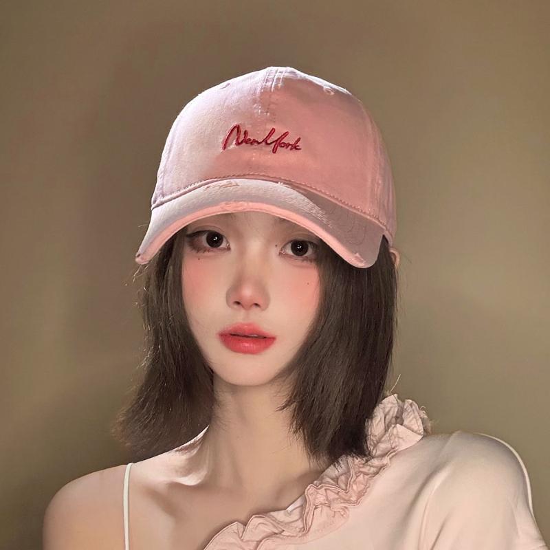 Distressed Perforated Duckbill Cap Cotton Baseball Cap Embroidery Adjustable Deep Fit Baseball Cap For Big Head Daily Hiking