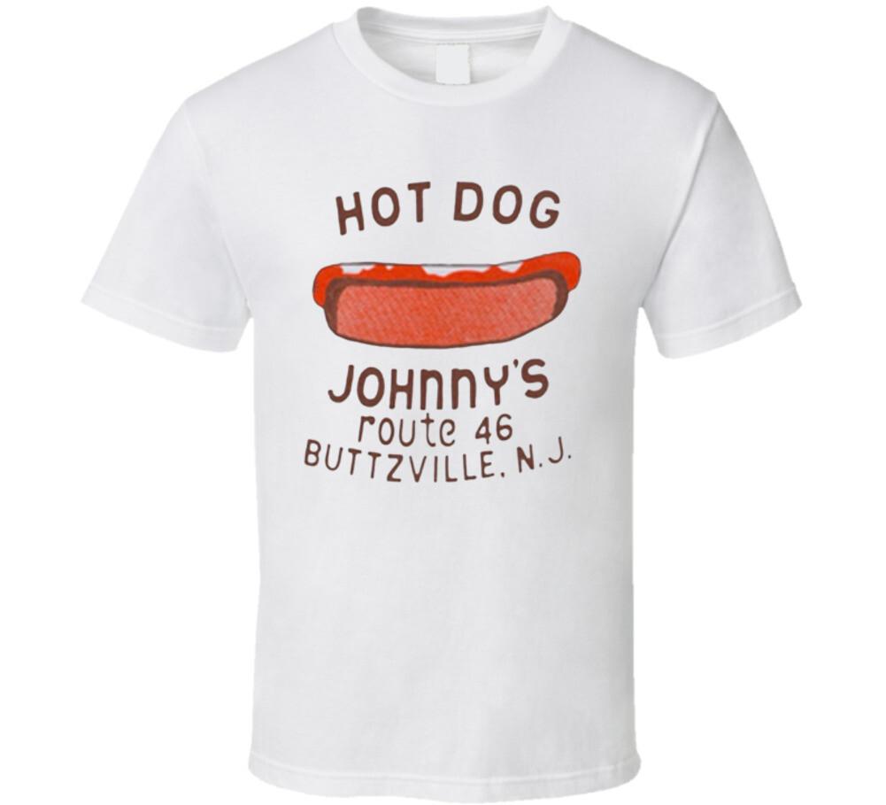

80s 90s Hot Dog Johnny s Buttzville New Jersey T Shirt Mens Womens Tees Top 2XL