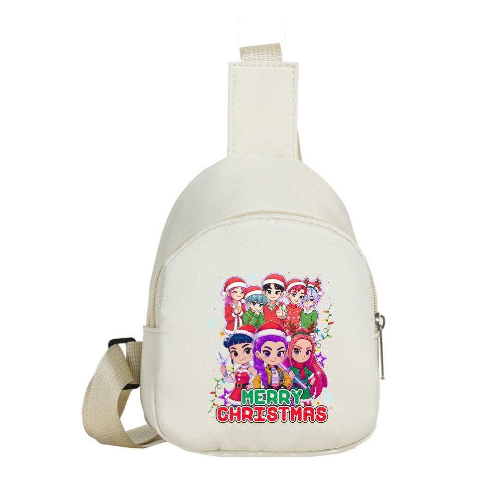 K-Pop Dämonenjäger Bedruckte Kawaii Brusttasche für Jungen Mädchen Umhängetasche Student Tragbar Crossbody-Tasche Brusttasche Weihnachten Kindergeschenk