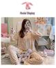 Korean Style Women's Long Sleeve Cardigan and Pajama Set for Spring, Autumn, and Winter Home Wear