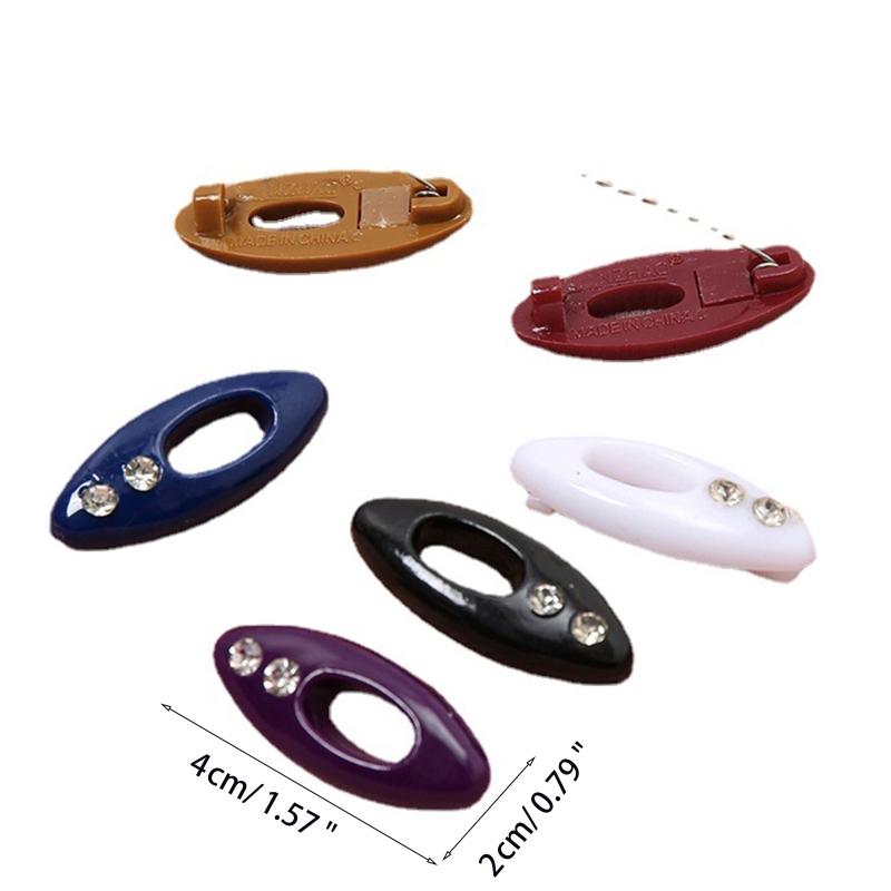 Hijab Pin 12 Pieces Plastic Muslim Women Hijab Sari Pins Mixed Color Safety Pins Scarf Clip Brooch Portable Scarf Clip