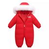 Chlapecké a dívčí kojenecké kojenecké zateplené kombinézy s kapucí Dětské oblečení na lezení Romper Zimní dětské oblečení