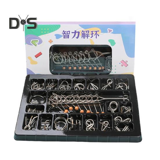 20/25/30/32/40Pcs/Set Metal Puzzle Ring Brain Teaser 3D Wire Puzzle Game Kids Adults Mind Logic IQ Test Educational Unlock Interlock Toy Toddlers