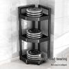 Modern Carbon Steel 3-Tier Kitchen Corner Storage Rack