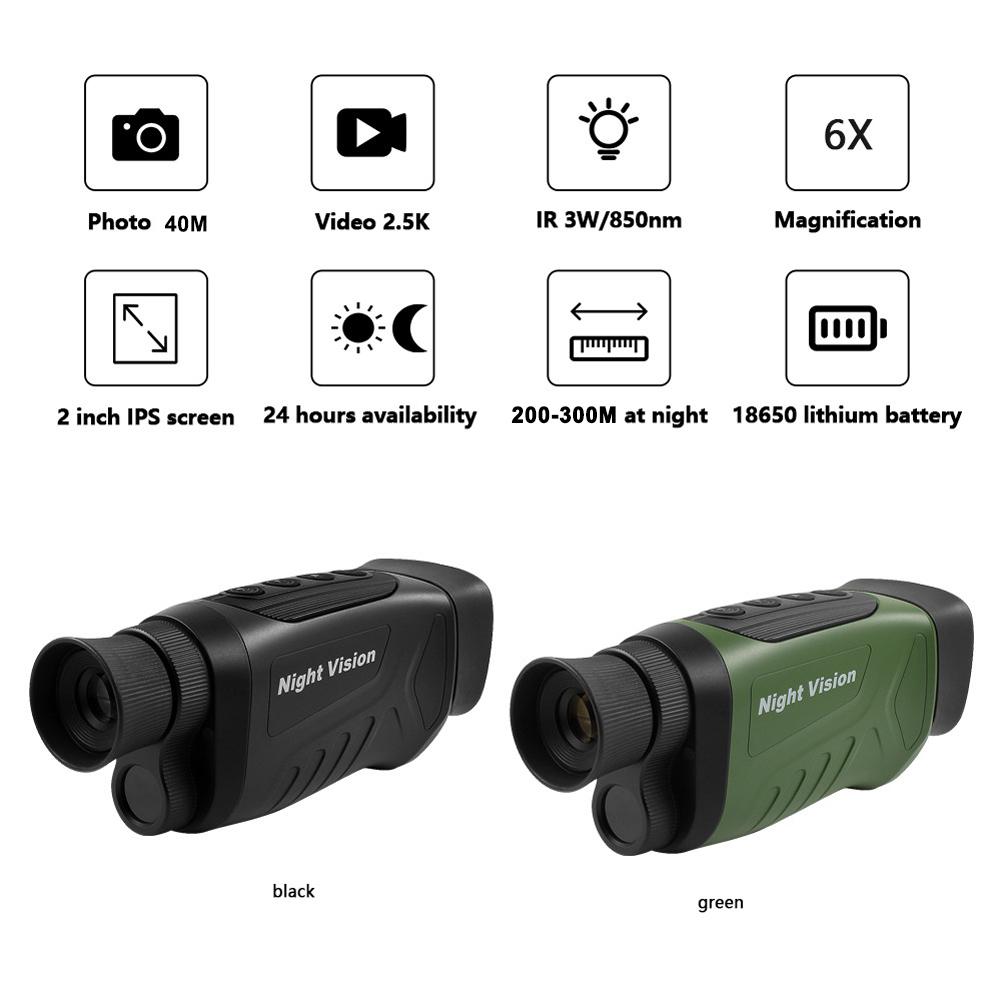 Digital NightVision Monocular 40MP 2.5K Infrared Telescope 984ft NightVision Distance Support