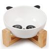 Ceramic Dog Bowl Raised Round Dog Cat Bowl No Spill Pet Dish for Food Water Feeding Cute Cartoon Printed Pet Dog Elevated Dish