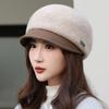Hat Women's Autumn and Winter Knitted Warm Cap Thickened Cotton Beret Women