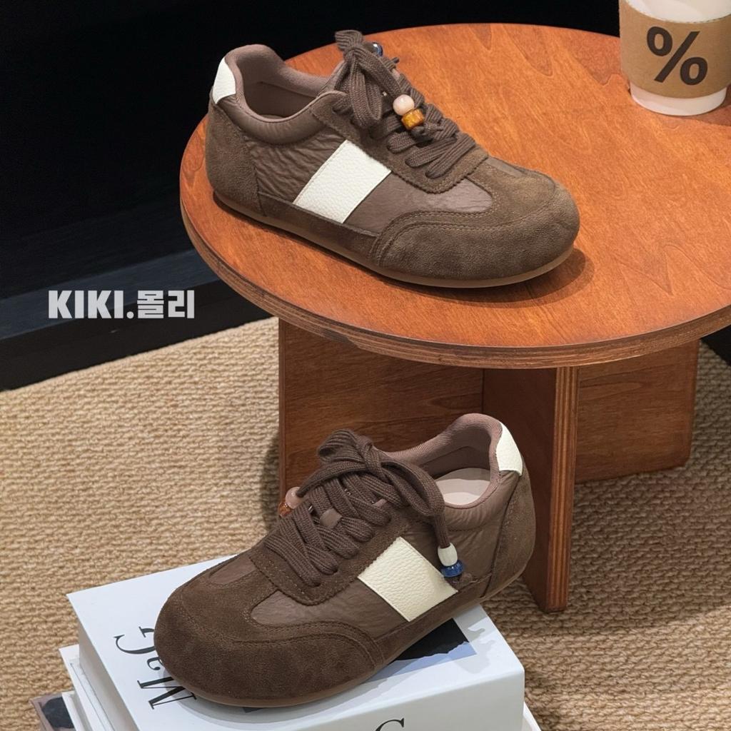 Retro Paris German training shoes women's ins tide 2025 early autumn new inner height increase color matching platform casual sports shoes women