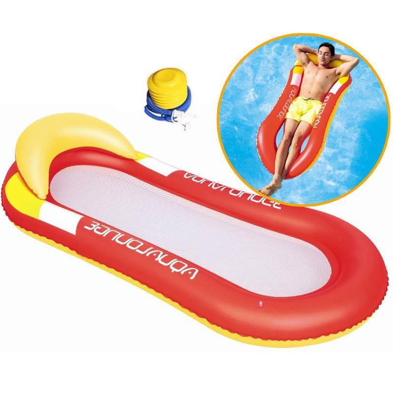 Pool Outdoor Floating Backrest Lounger Thick Mesh Leaves Adult Bed Inflatable