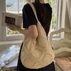 Hand-woven bags, literary Mori large-capacity shoulder armpit bags, fashionable and casual seaside vacation wind beach bags