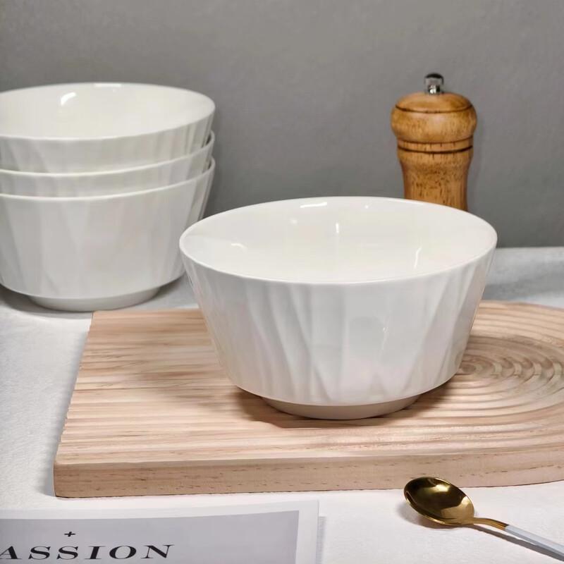 Set di ciotole per noodles in ceramica ZISIZ Nordic White Jade Sottosmalto