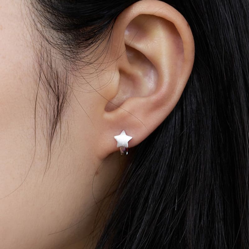 geegee [silver925] mini star one touch earring