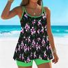 Women's Swimwear Tankini 2 Piece Swimsuit  Blossom Printing  Plant Print Vacation Bathing Suits
