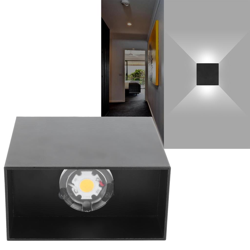 LED Wall Light 7W Indoor   Lamp Bedroom Hallway Porch Balcony Decoration 100265V(Black ShellWhite Light )