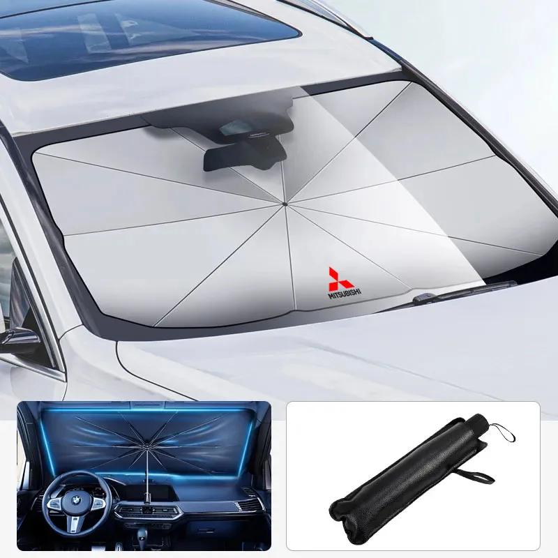 Para Mitsubishi Outlander Pajero Asx Colt Lancer EX Evolution L200 Ralliart Paraguas Plegable para Parabrisas Bloqueador de Calor y Sol
