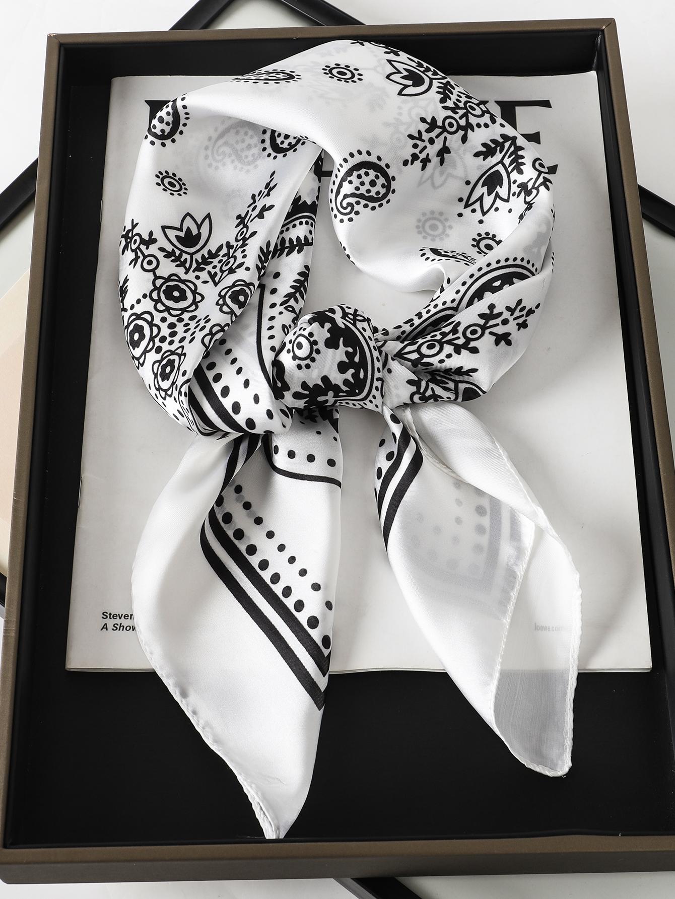 

Роскошный бренд 2023 Шелковый квадратный шарф Женский Кот Шейный Галстук для волос Повязка Пляжный Хиджаб Косынка Головной Головные повязки Бандана Женский Фуляр 70см 70x70cm