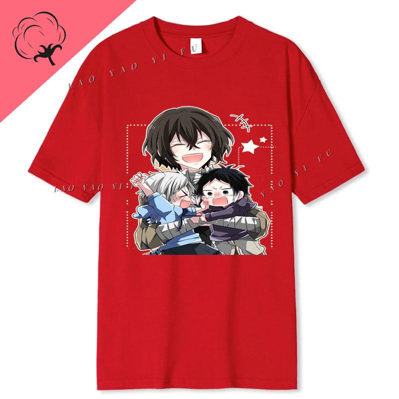 Anime Print Unisexga Cotton Y2k Clothes Bungou Stray Dogs Dead Apple TShirt Dazai Osamu Chuuya Nakajima Graphic T Shirts