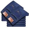 Men's Elastic Straight-Leg Casual Denim Pants - Loose Fit for Middle-Aged Dads