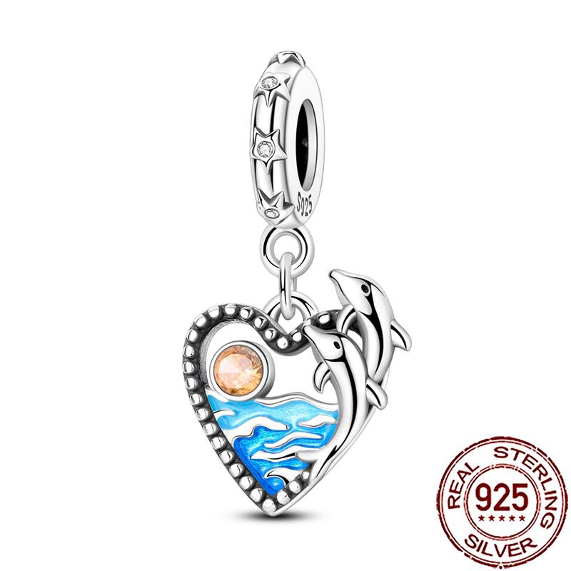 Uroki Oceanu Miedziana Rozgwiazda Muszla Ślimaka Ośmiornica Żółw Morski Ryba Koraliki Pasują do Bransoletki Naszyjnika Kobiety DIY Biżuteria