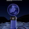 Handheld Mini Fan Portable USB Fan Foldable Desktop Neck-Hanging Outdoor Large Capacity Small Fan with Smart Digital Display Deep Sea Blue