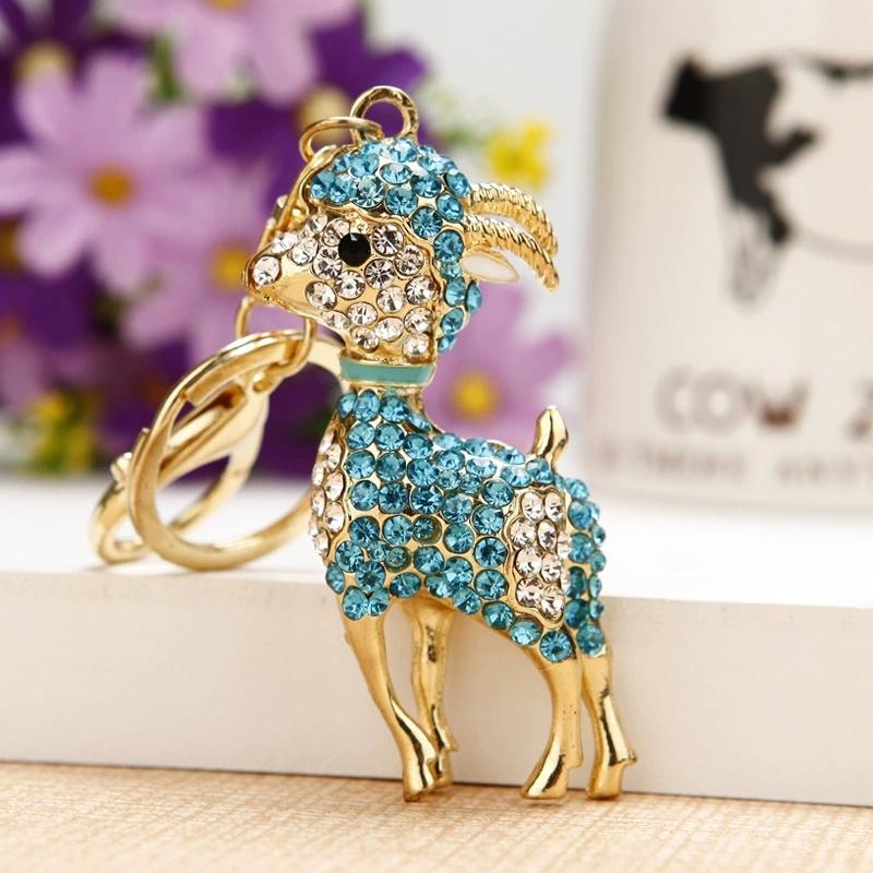 Crystal Goat Key Chains Rhinestone Sheep Keychain Gift