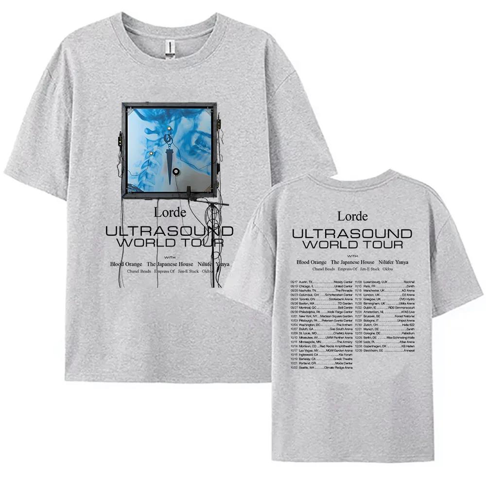 Lorde Ultrasound World Tour 2025 Tshirt Summer Short Sleeve Cotton Tshirts Casual Fashion Oneck Female T Shirt Graphic Clothes
