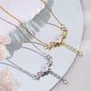 Light Luxury Camellia Zircon Pendant Necklace Stainless Steel Chain Cute Flower Choker Jewelry Birthday Gifts For Women Girls
