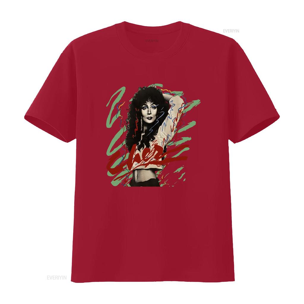 Cher Herz aus Stein Live 1990 Ausverkauftes Konzert T-Shirt Retro Musikfan Vintage gewaschenes Oberteil für den Alltag Mann Grafik