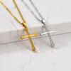 Vnox Stainless Steel Cross Pendant Necklace for Men Women, Silver Color Cross Necklaces, O-Chain Basic Religious Unisex Jewelry