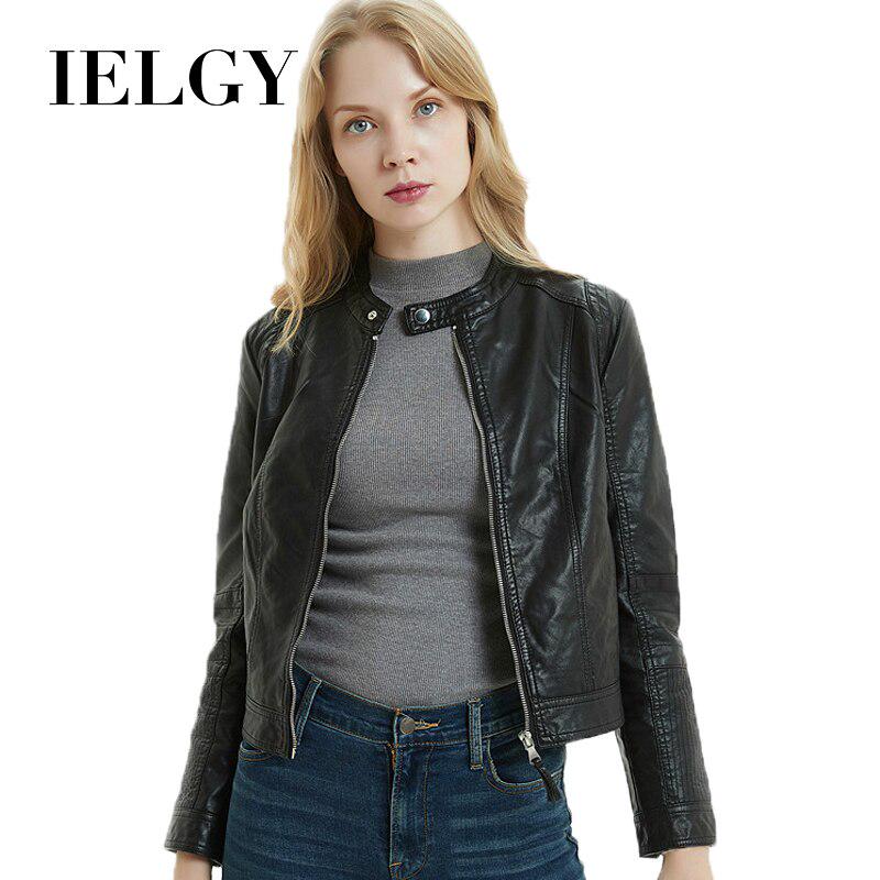 round neck biker jacket