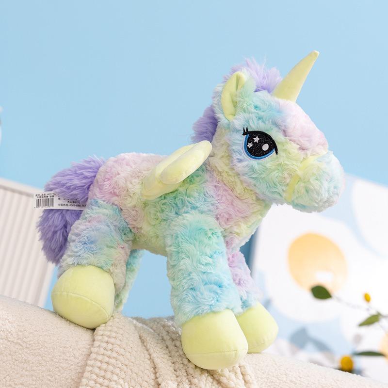 Heliwei Angel Unicorn Plush Toy Horse Doll Pony Pillow Doll Ragdoll Children's Gift