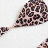 Dámská třídílná sada plavek bikiny s leopardím potiskem pro rok 2025 - Sexy, přiléhavý střih, dělený styl
