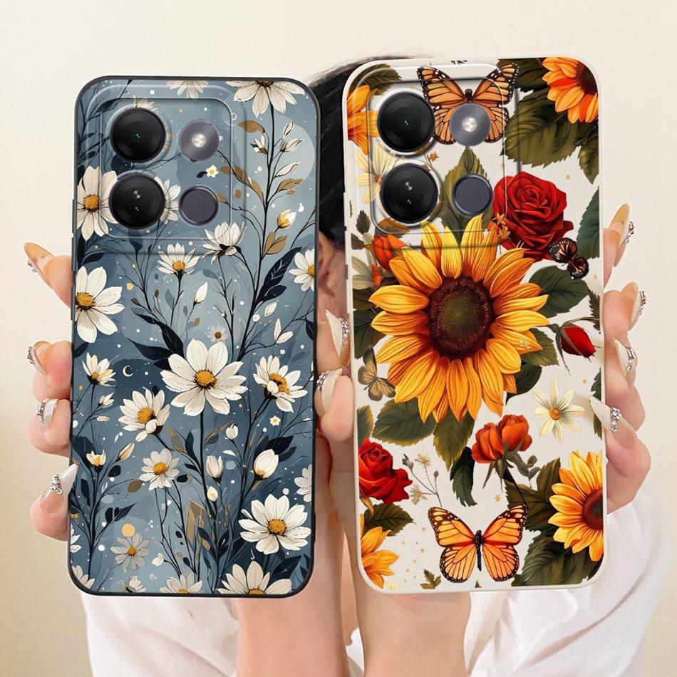For Infinix Smart 7 HD / Smart7 Plus Cute Cat Flower Cartoon Phone Case For Infinix Smart 7HD 7Plus Soft Silicone Covers Bumpers