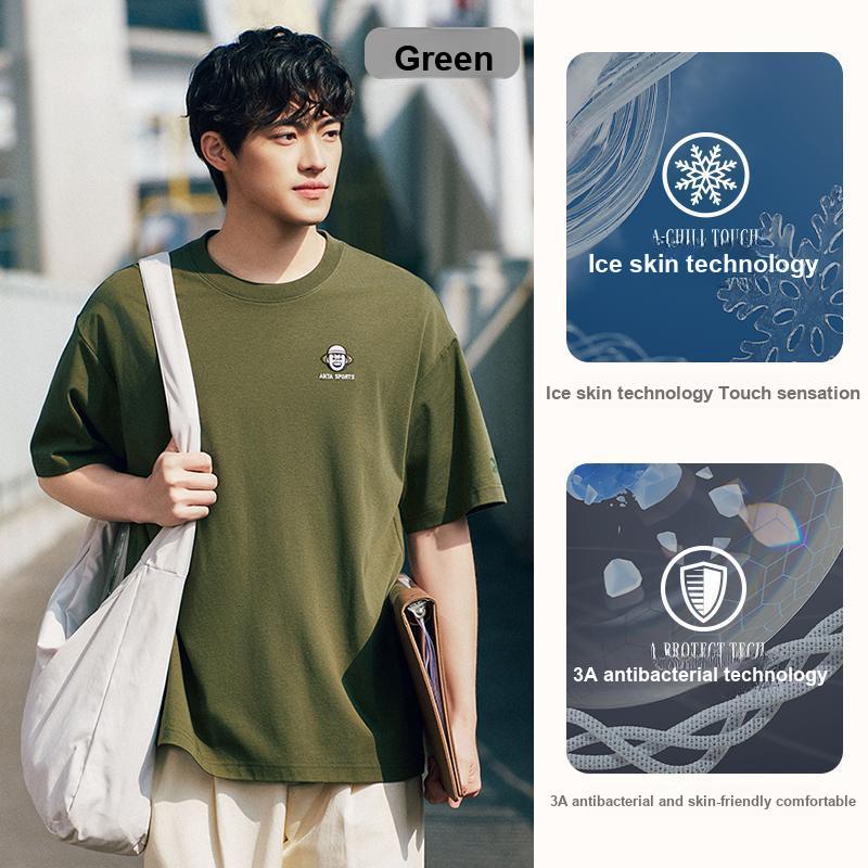 Anta Lifestyle Series Sports Casual Simple Solid Color Round Neck Pullover Short Sleeve T-Shirt Men Tops Purple-Sand 952528102-6