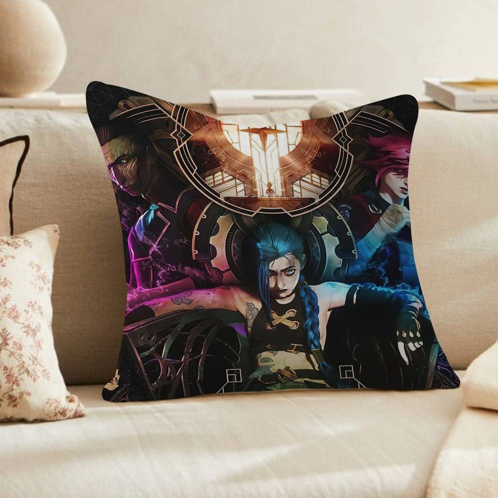 Arcane Season  Jinx Graffiti Pillow Cushion Cover Pillowcase Living Room Sofa Home Decor Customized