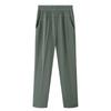 Pantalones de verano de seda helada para mujeres de mediana edad: pantalones holgados de pierna recta de nueve puntos para madres mayores y abuelas