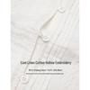 INMAN Women's Linen-Cotton Lace Splice Shirt