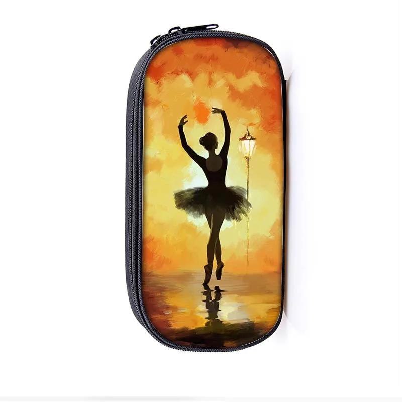 Elegant Ballet Dancing Girls Make Up Bags Pencil Holder Newly Children School Case Make Up Stationery Kids Gift